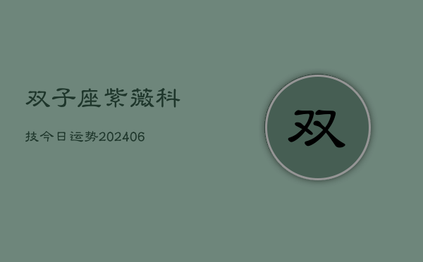 双子座紫薇科技今日运势(20240605) 双子座紫薇科技今日运势(20240605)