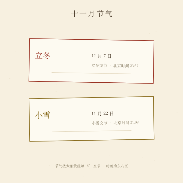 2027年11月日历与节气示意