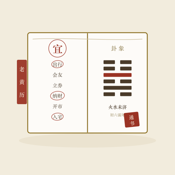 老黄历通书摊页