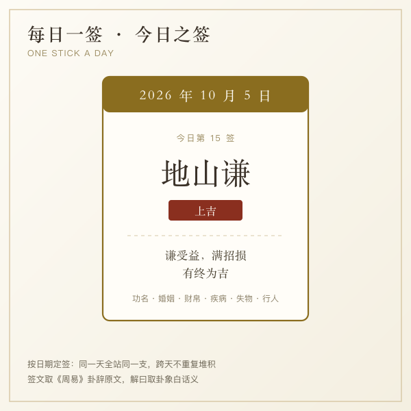 每日一签今日签示意图