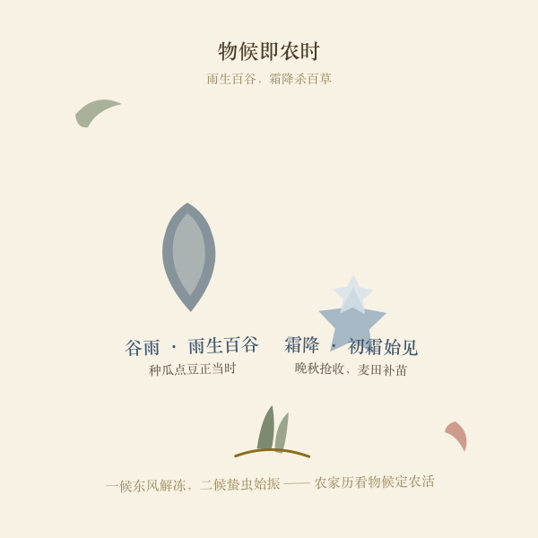 节气物候意象:谷雨生百谷,霜降见初霜,农家历按物候记农时